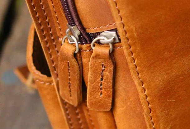 Genuine Leather Mens Cool Messenger Bag iPad Bag Chest Bag Bike Bag Cycling Bag For Men