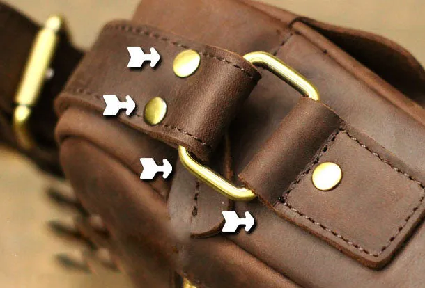 Genuine Leather Mens Cool Messenger Bag Sling Bag Chest Bag Bike Bag Cycling Bag for men