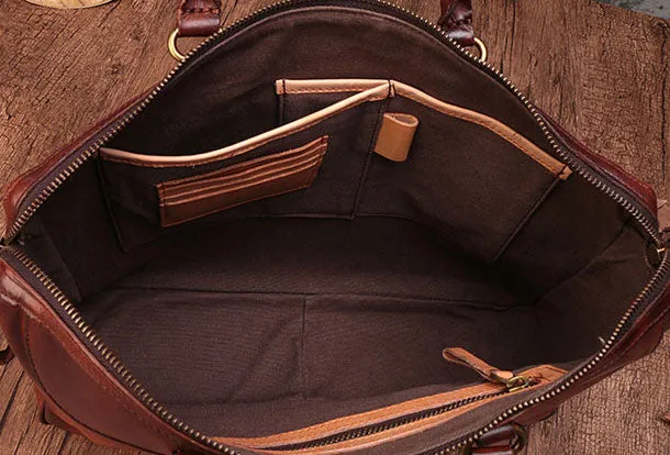 Genuine Leather Mens Handbag Vintage Handmade Briefcase Bag Messenger Bag Shoulder Bag Laptop Bag