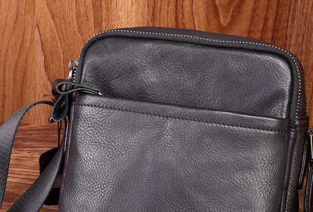 Genuine Leather Messenger Bag Cool Chest Bag Crossbody Bag Travel Bag Hiking Bag for men