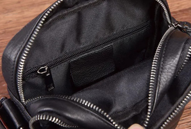 Genuine Leather Messenger Bag Cool Chest Bag Crossbody Bag Travel Bag Hiking Bag for men
