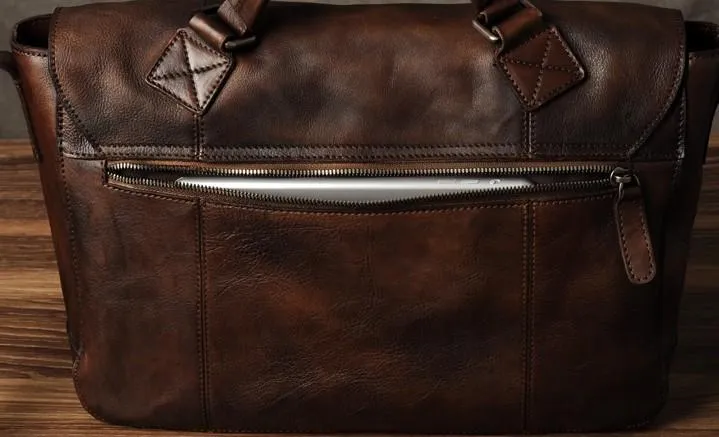 Genuine Leather Vintage Mens Cool Messenger Bag Shoulder Bag for men