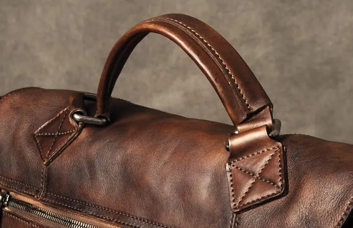 Genuine Leather Vintage Mens Cool Messenger Bag Shoulder Bag for men