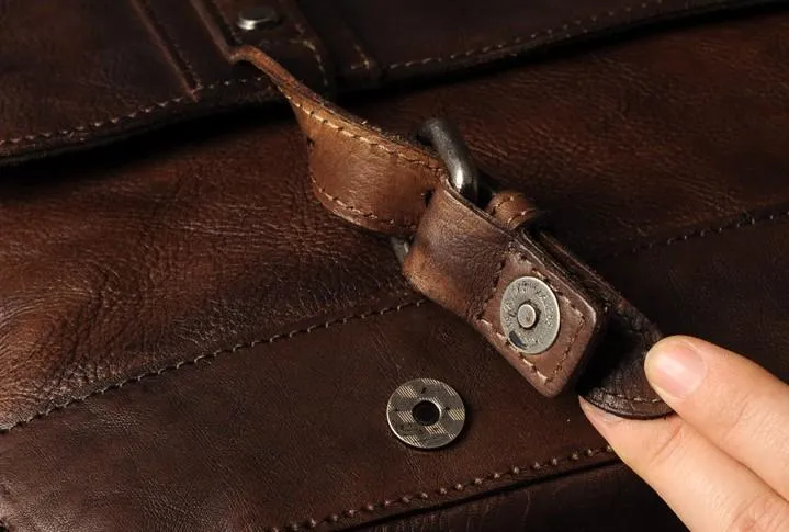 Genuine Leather Vintage Mens Cool Messenger Bag Shoulder Bag for men