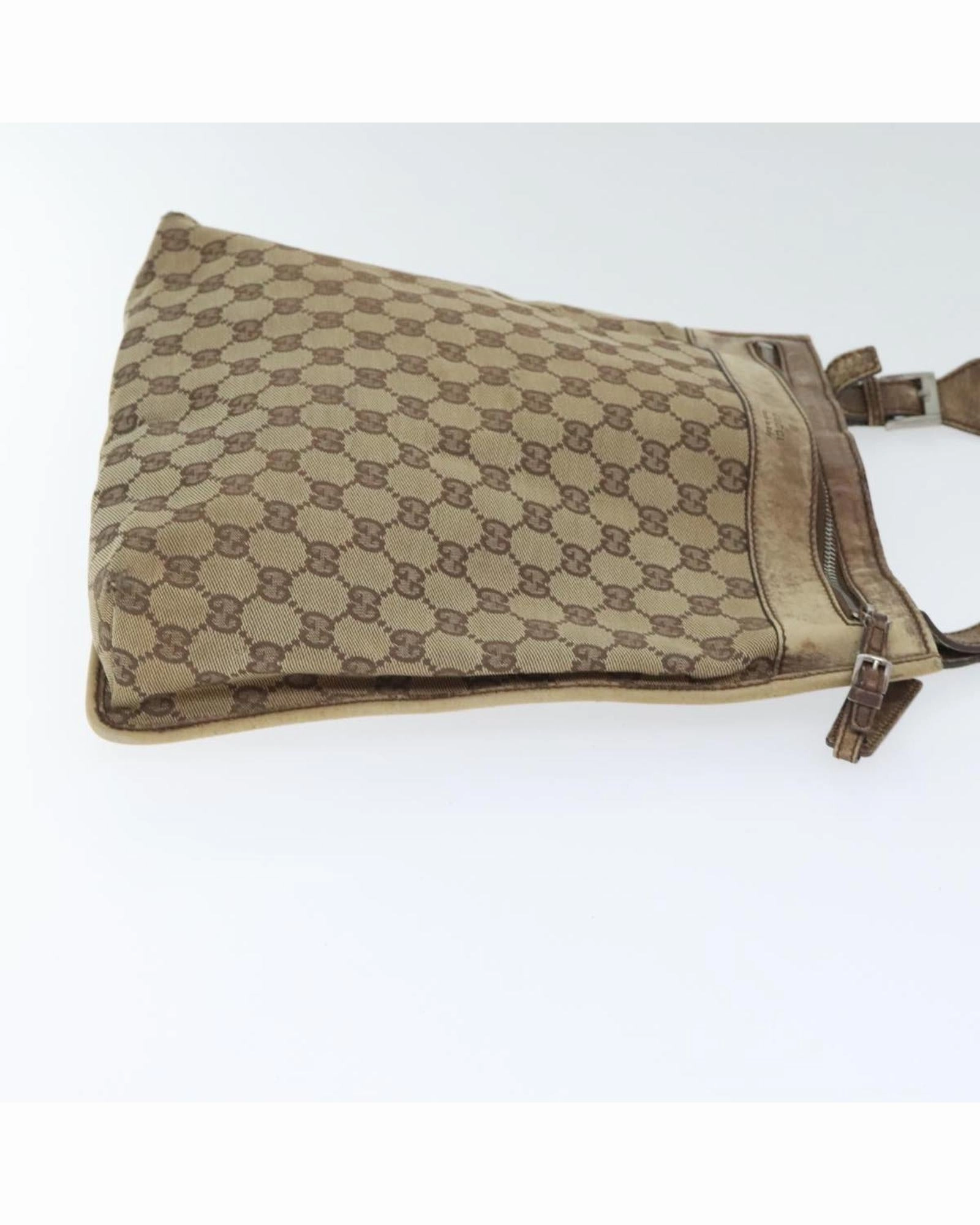 GG Canvas Shoulder Bag with Silver Accents