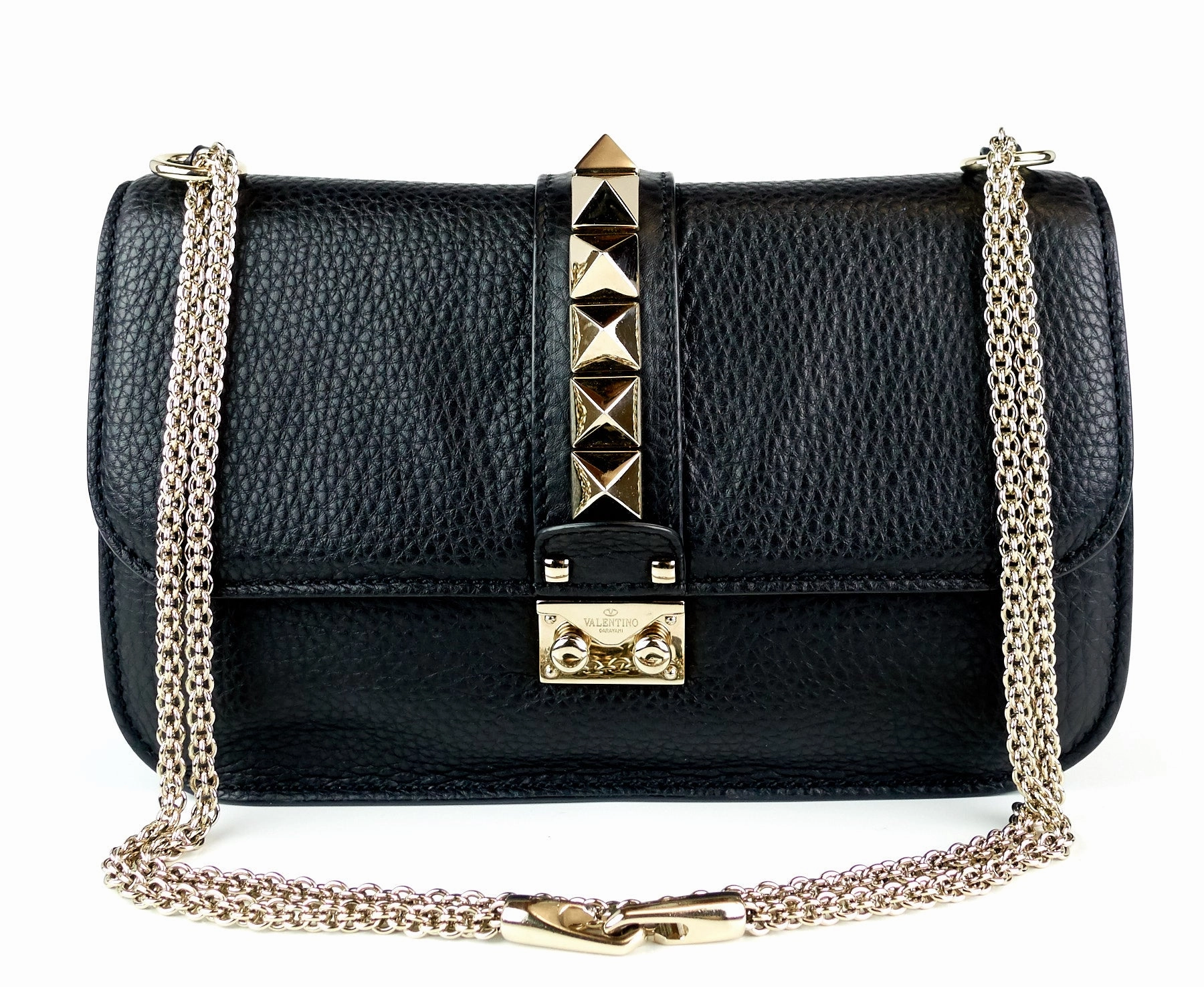 Glam Lock Calf Leather Medium Bag