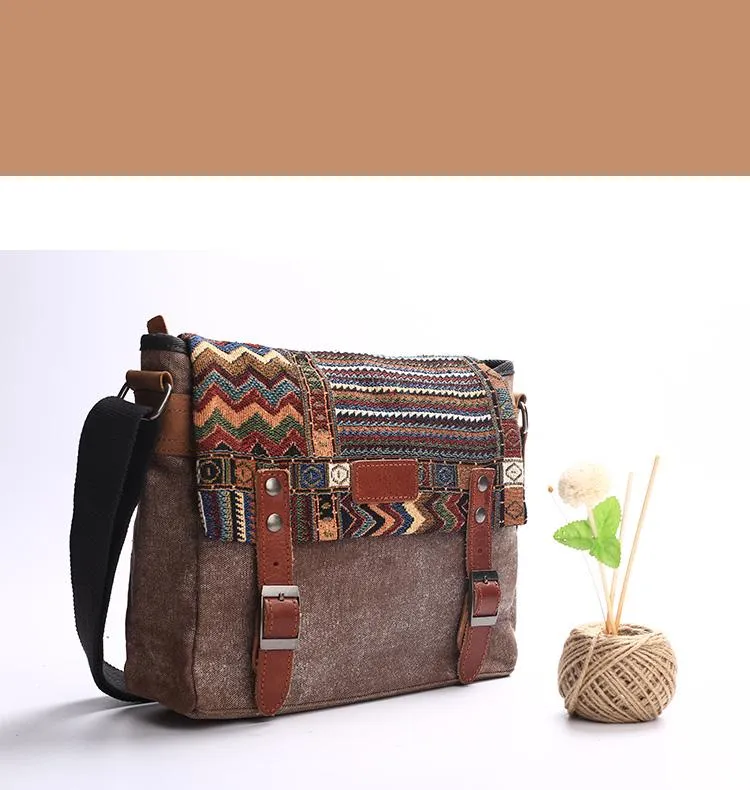 Gray Waxed Canvas Country Style Mens 11'' Side Bag Courier Bag Shoulder Bag Small Messenger Bag for Men