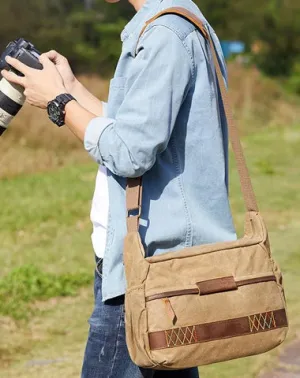 GREEN Waxed CANVAS 13'' MENSCANON Waterproof CAMERA SIDE BAG NIKON CAMERA SHOULDER BAG DSLR CAMERA MESSENGER BAG FOR MEN