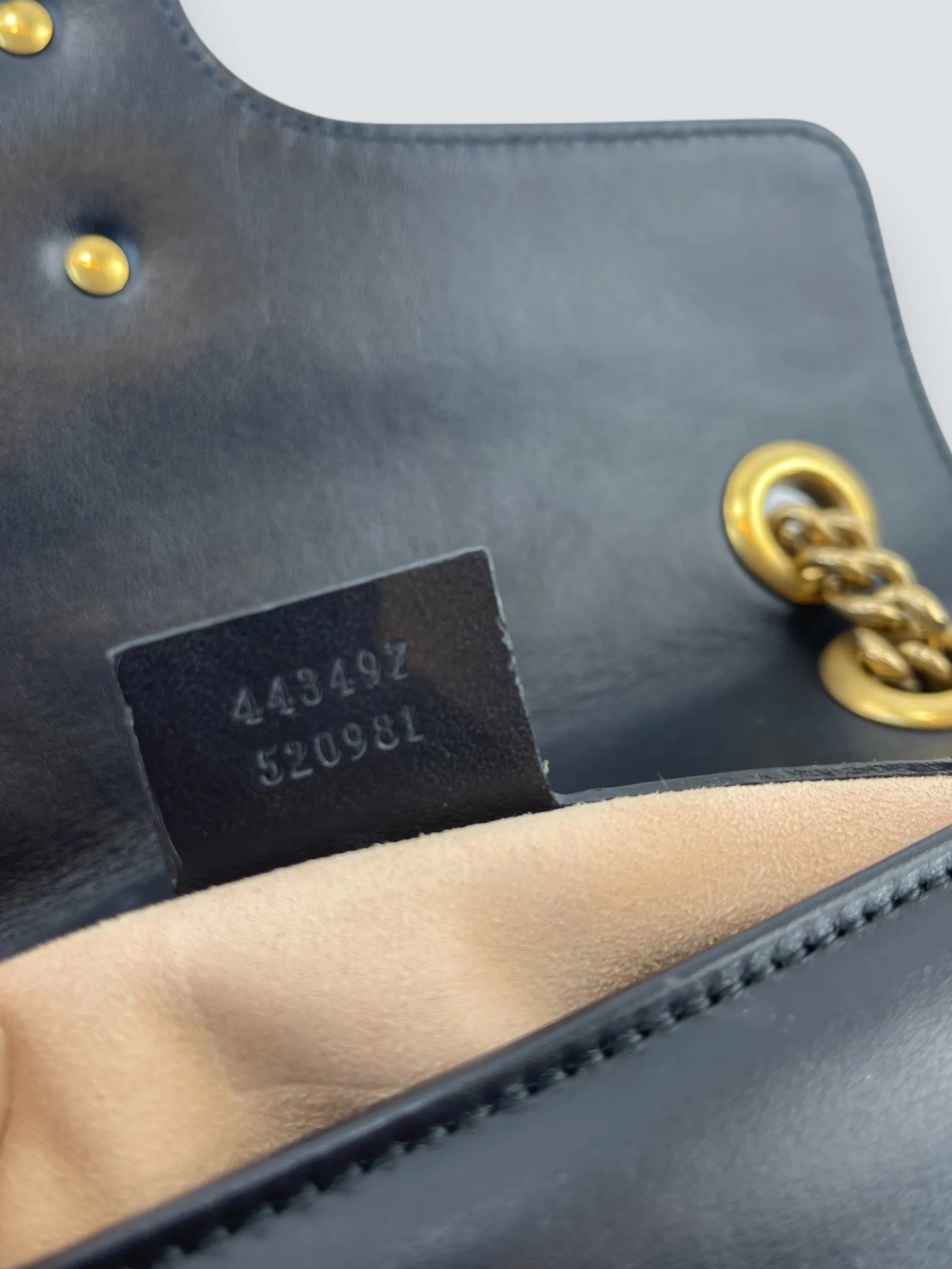 Gucci Black Matellese Leather GG Marmont Crossbody