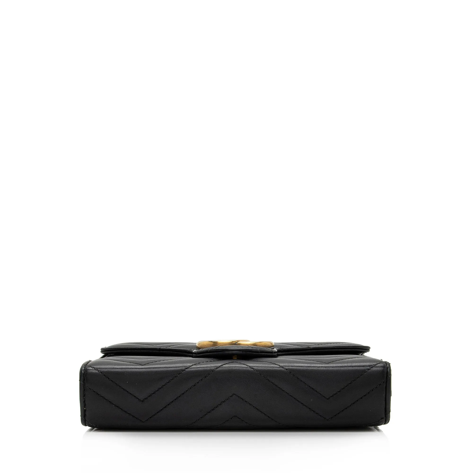 Gucci Matelasse Leather GG Marmont Mini Chain Shoulder Bag (SHF-KHf4XN)