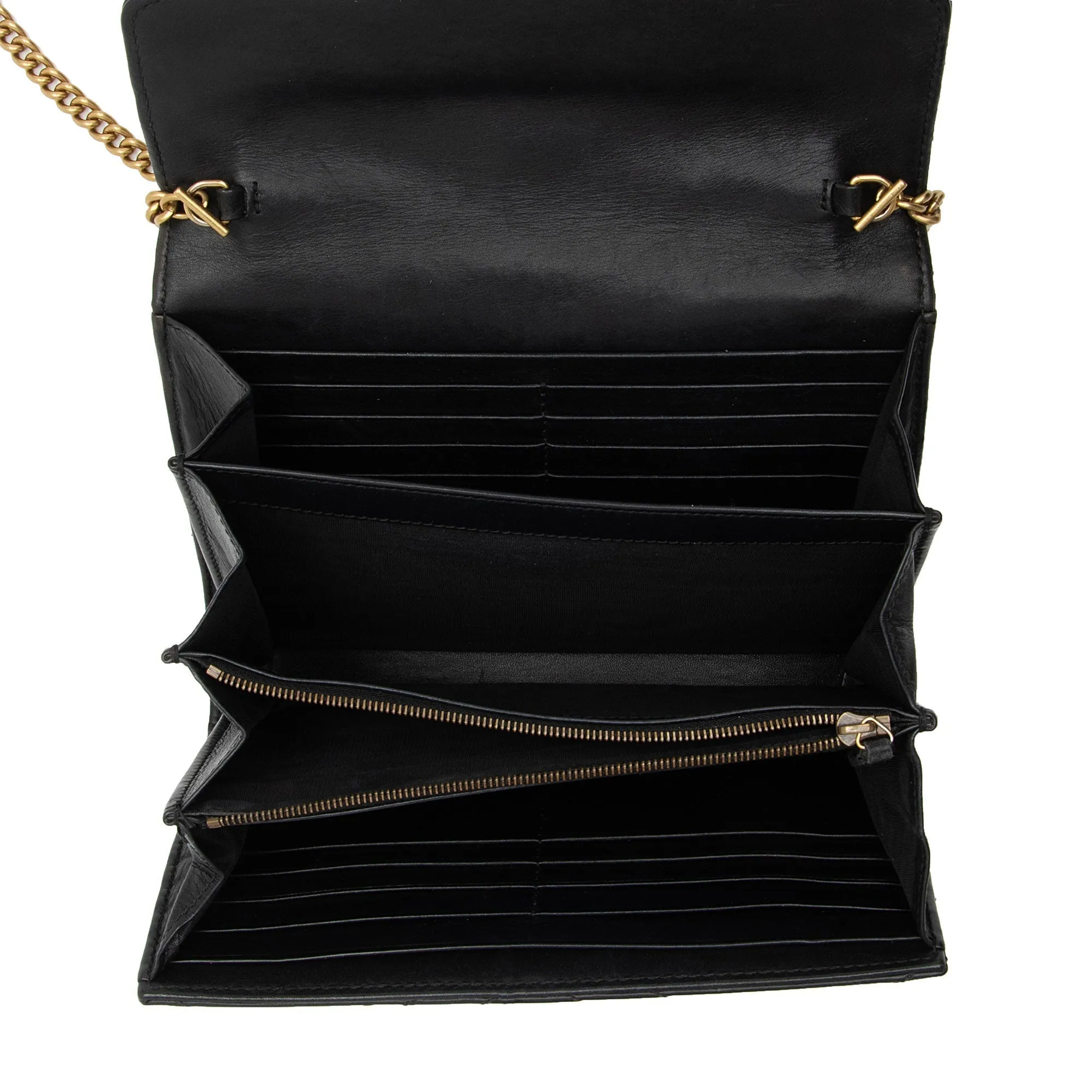 Gucci Matelasse Leather GG Marmont Mini Chain Shoulder Bag (SHF-KHf4XN)