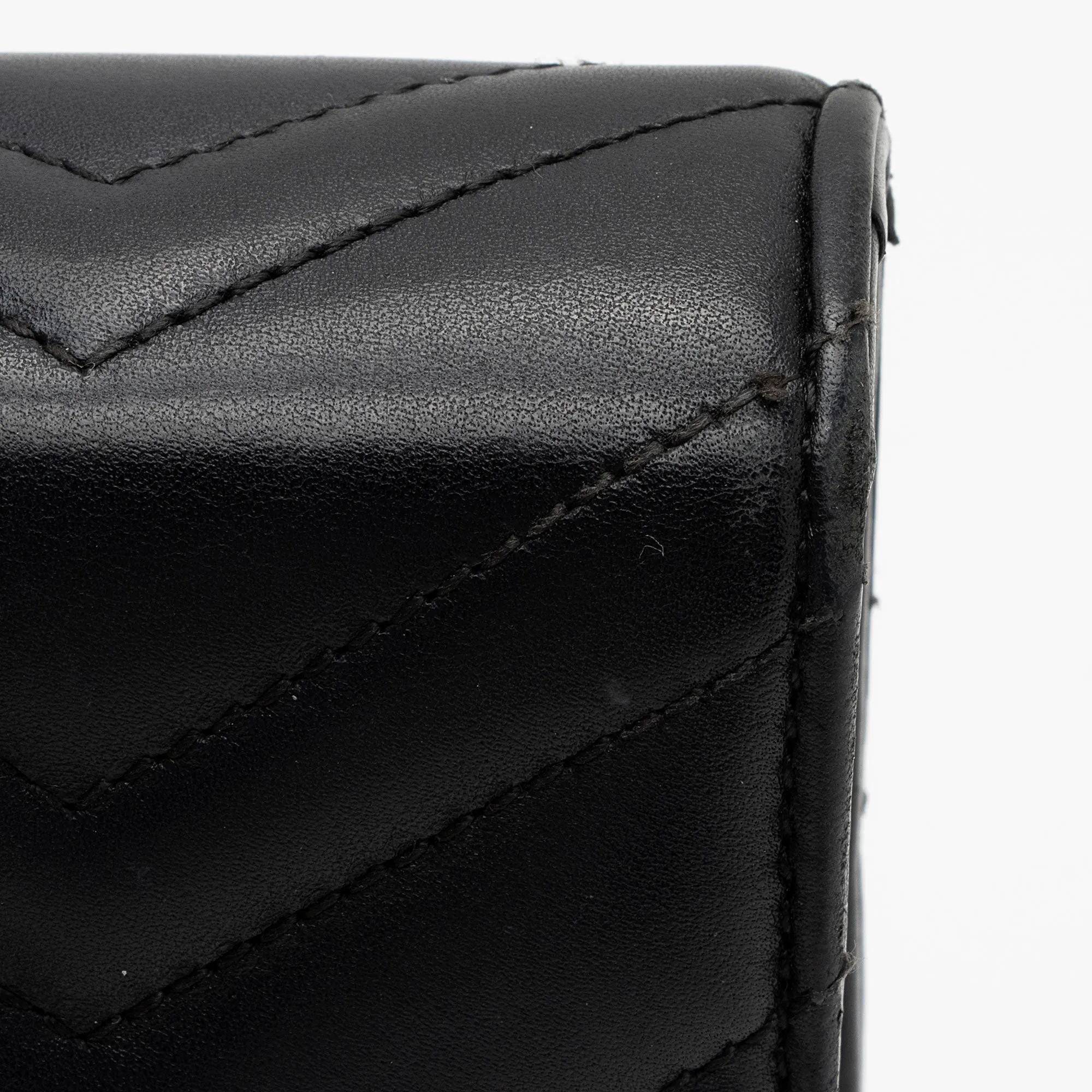 Gucci Matelasse Leather GG Marmont Mini Chain Shoulder Bag (SHF-KHf4XN)