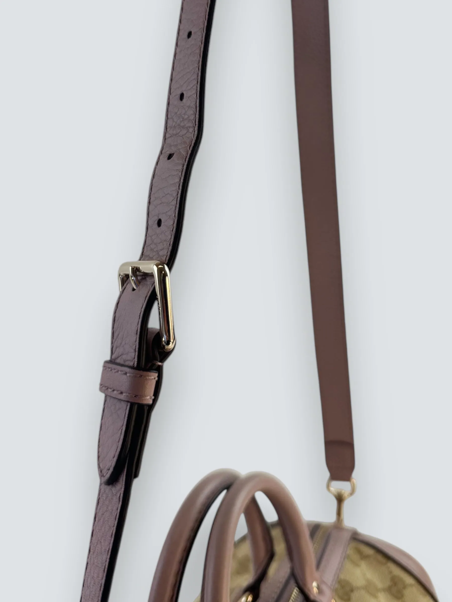 Gucci Monogram Canvas & Leather ??Boston?? Shoulder Bag