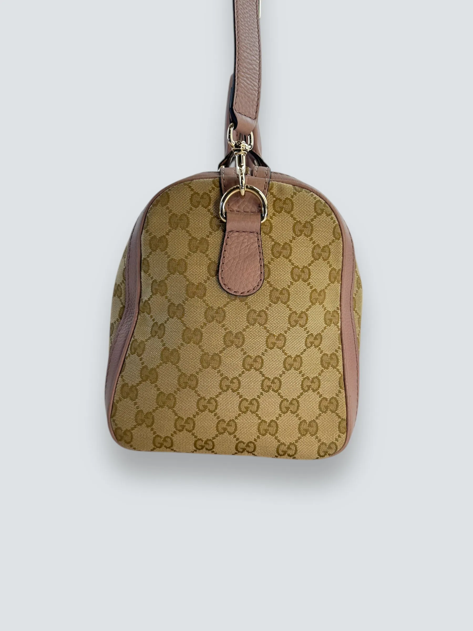 Gucci Monogram Canvas & Leather ??Boston?? Shoulder Bag