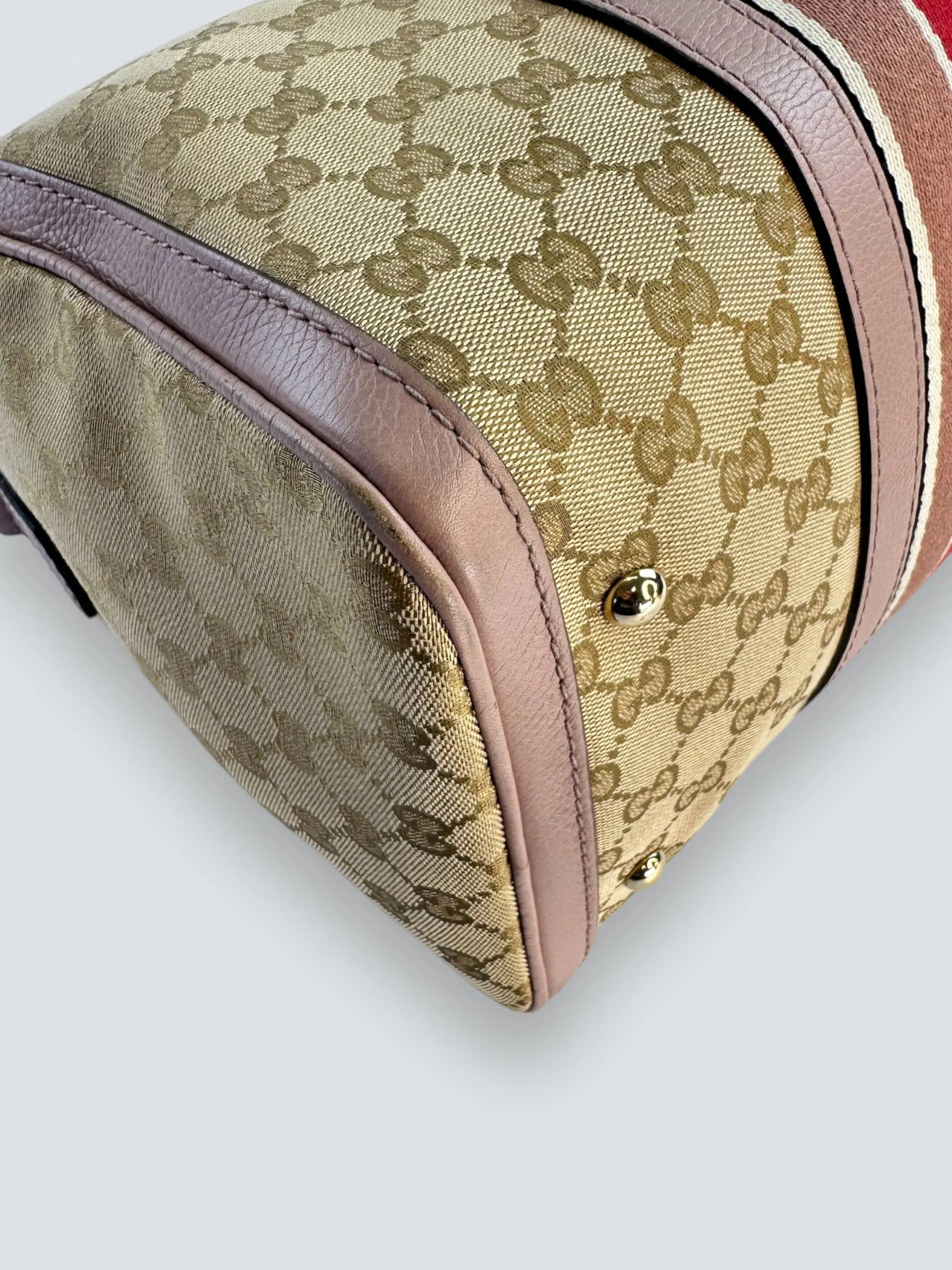 Gucci Monogram Canvas & Leather ??Boston?? Shoulder Bag