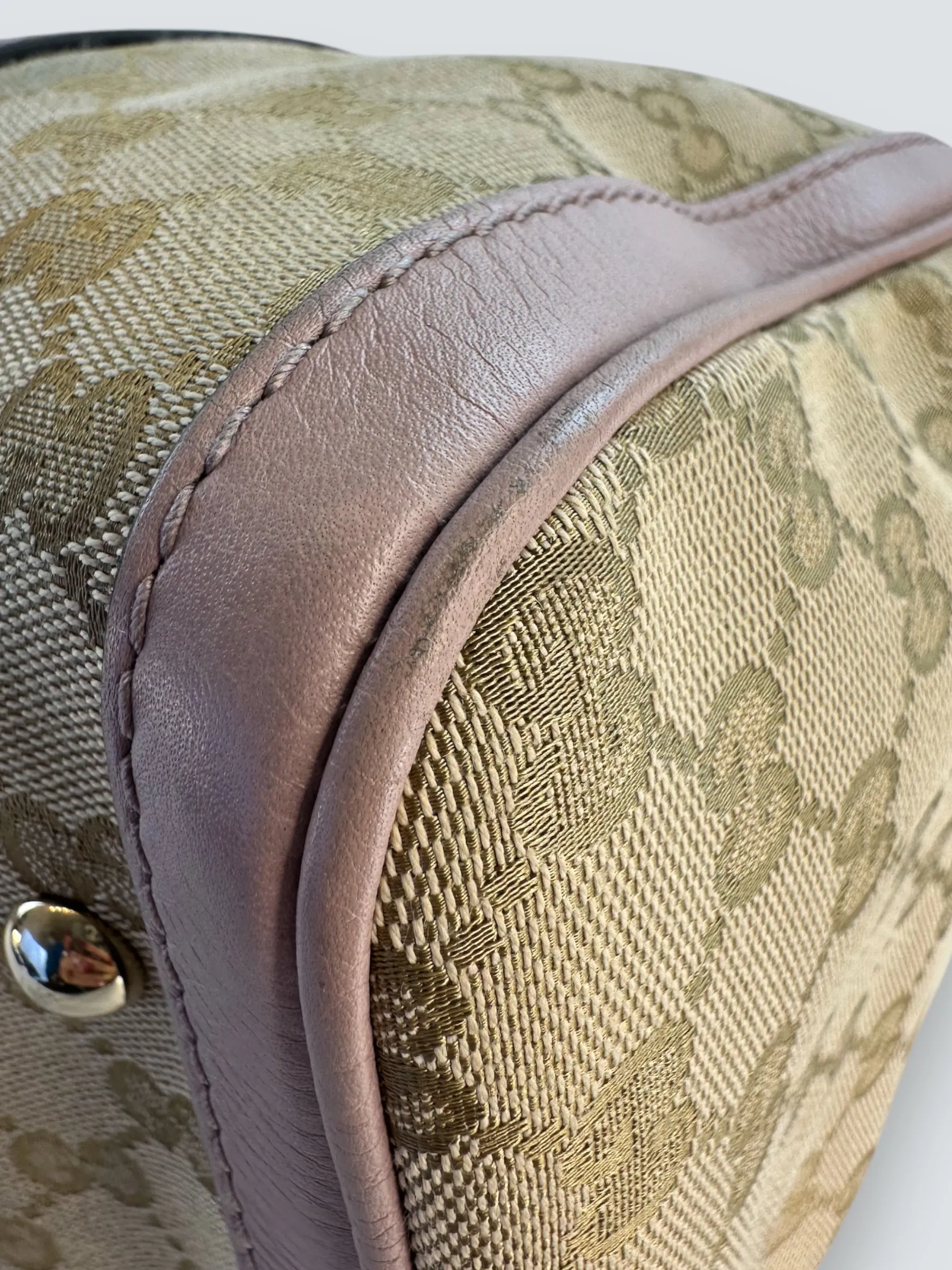 Gucci Monogram Canvas & Leather ??Boston?? Shoulder Bag