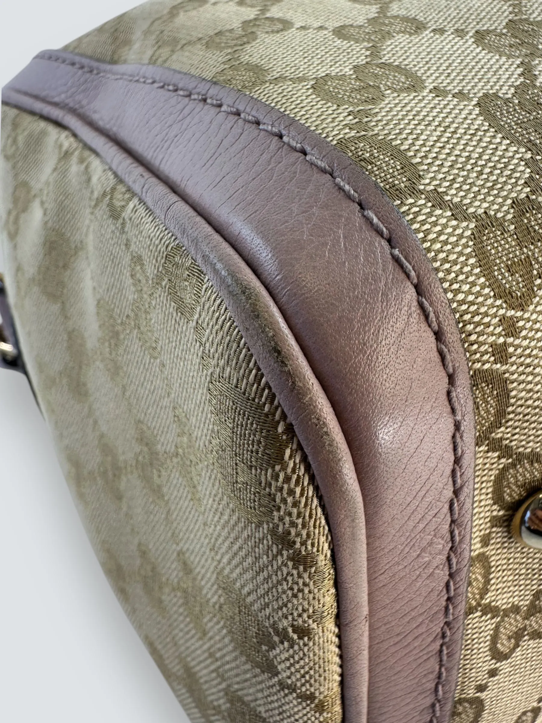 Gucci Monogram Canvas & Leather ??Boston?? Shoulder Bag