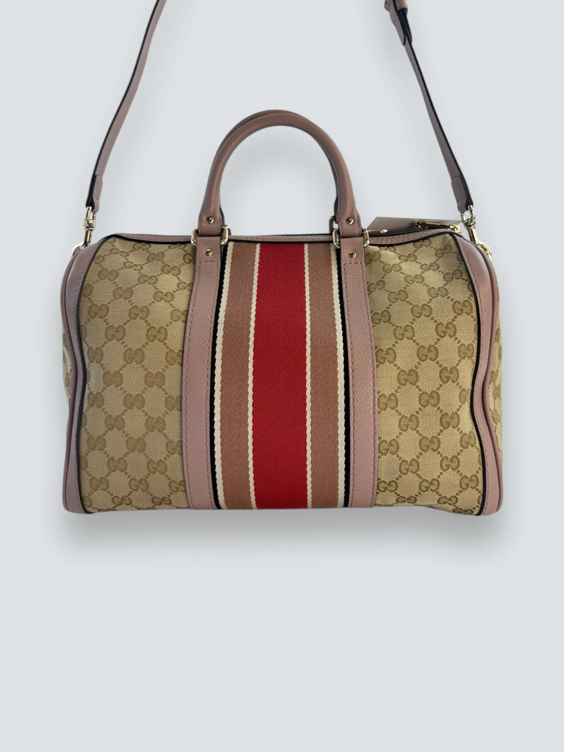 Gucci Monogram Canvas & Leather ??Boston?? Shoulder Bag