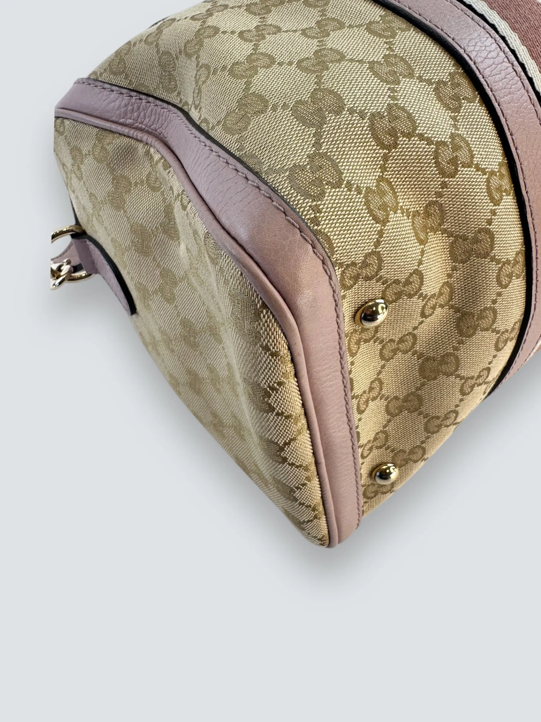 Gucci Monogram Canvas & Leather ??Boston?? Shoulder Bag