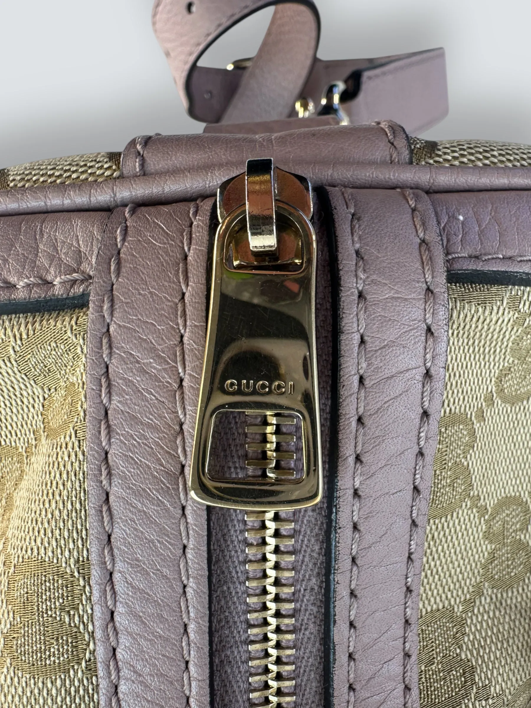 Gucci Monogram Canvas & Leather ??Boston?? Shoulder Bag