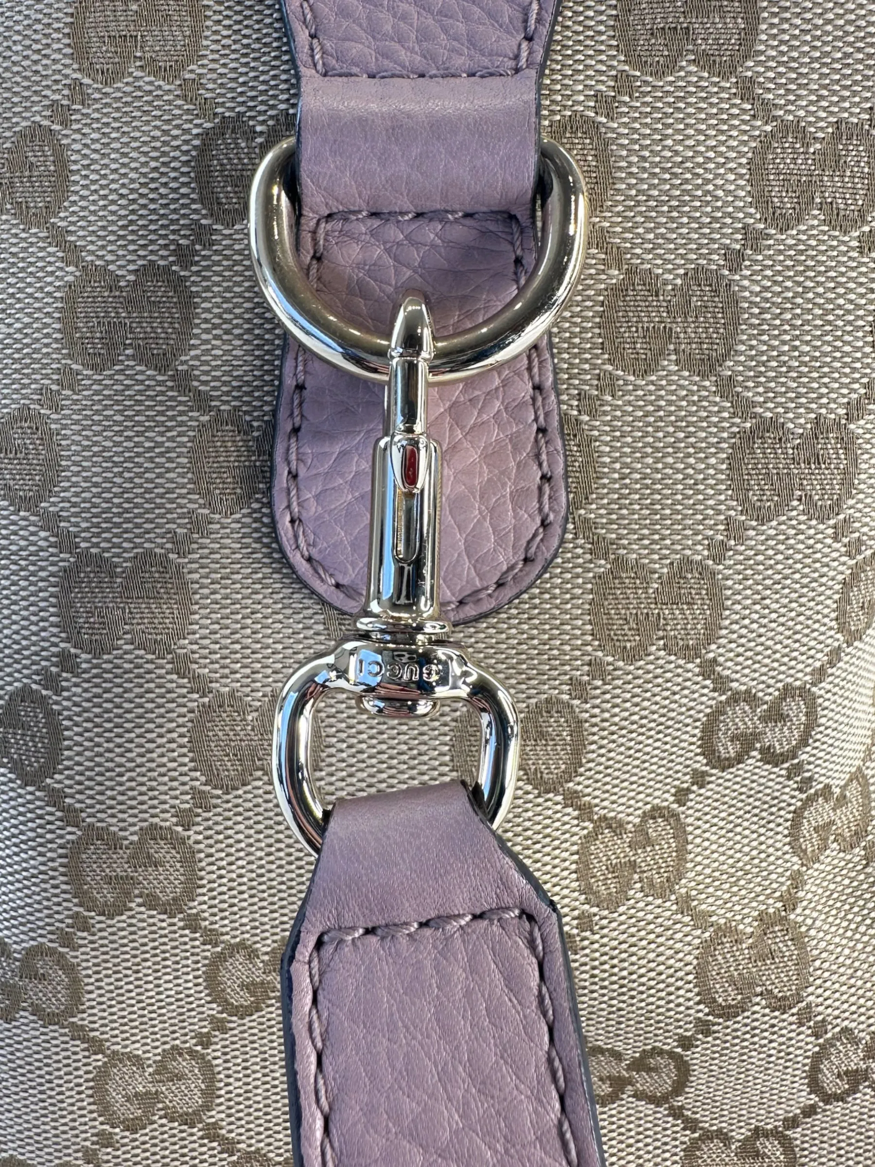 Gucci Monogram Canvas & Leather ??Boston?? Shoulder Bag