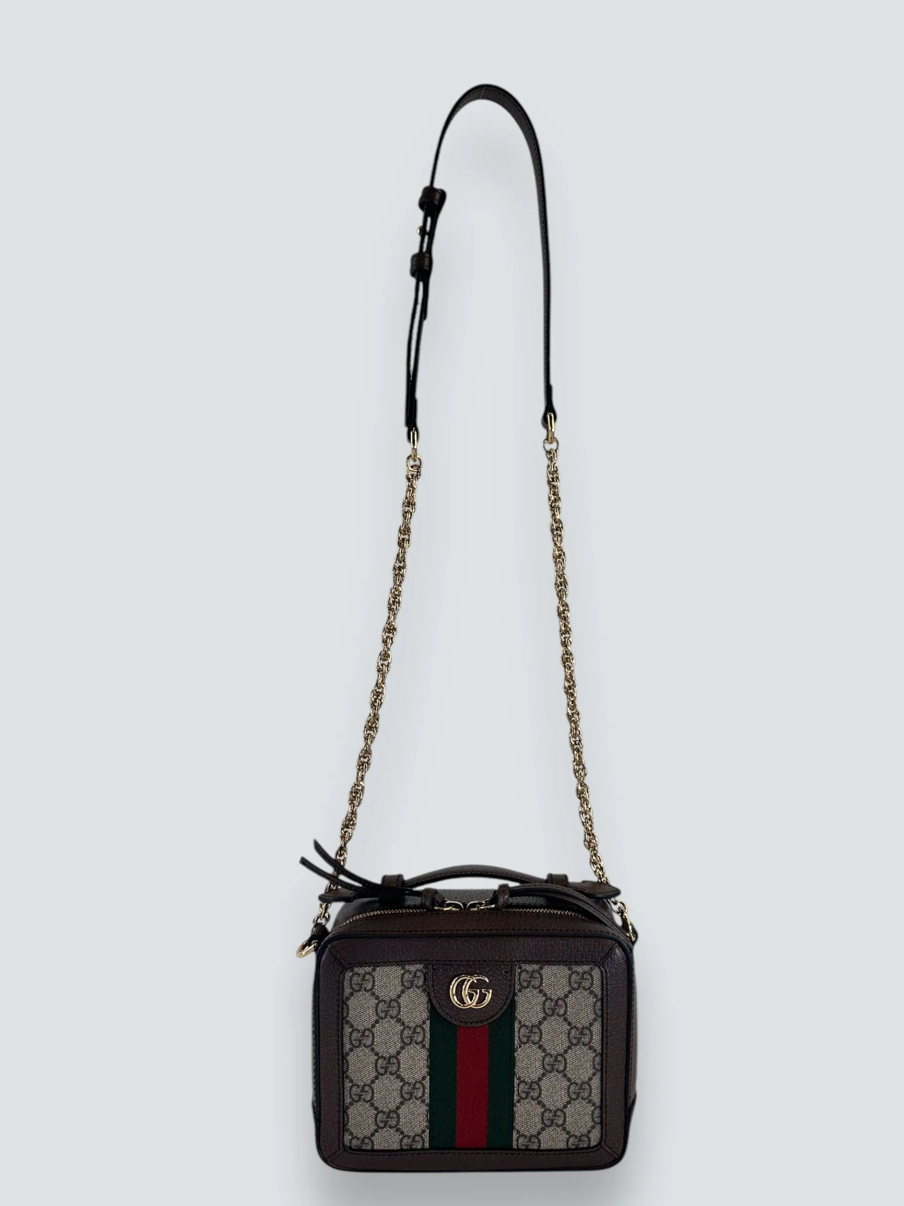 Gucci Monogram Canvas Ophidia GG Supreme Box Shoulder Bag