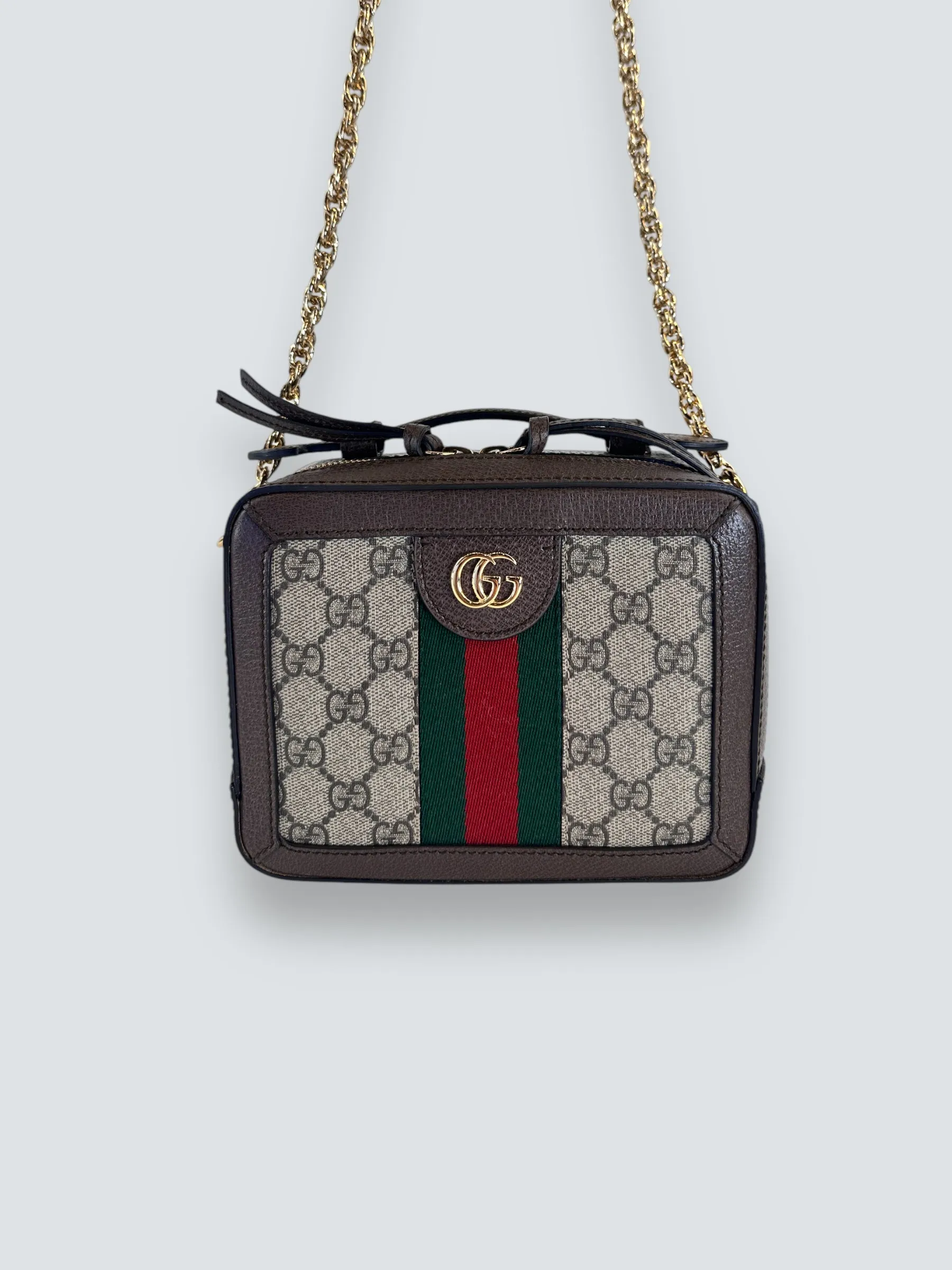 Gucci Monogram Canvas Ophidia GG Supreme Box Shoulder Bag