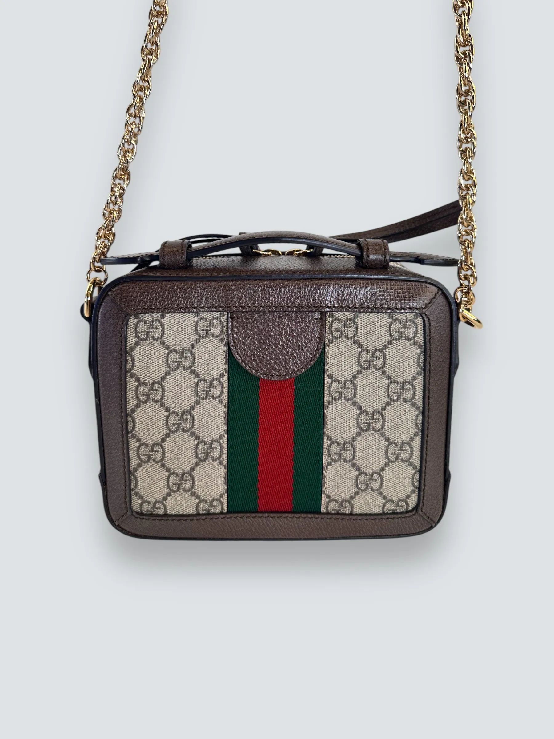 Gucci Monogram Canvas Ophidia GG Supreme Box Shoulder Bag