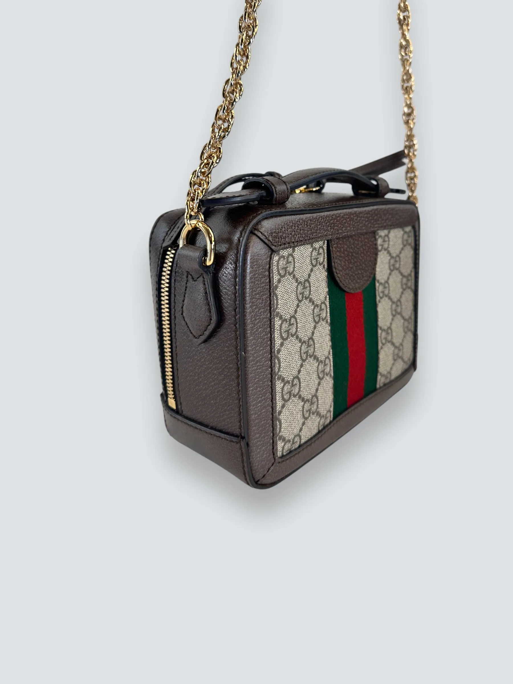Gucci Monogram Canvas Ophidia GG Supreme Box Shoulder Bag