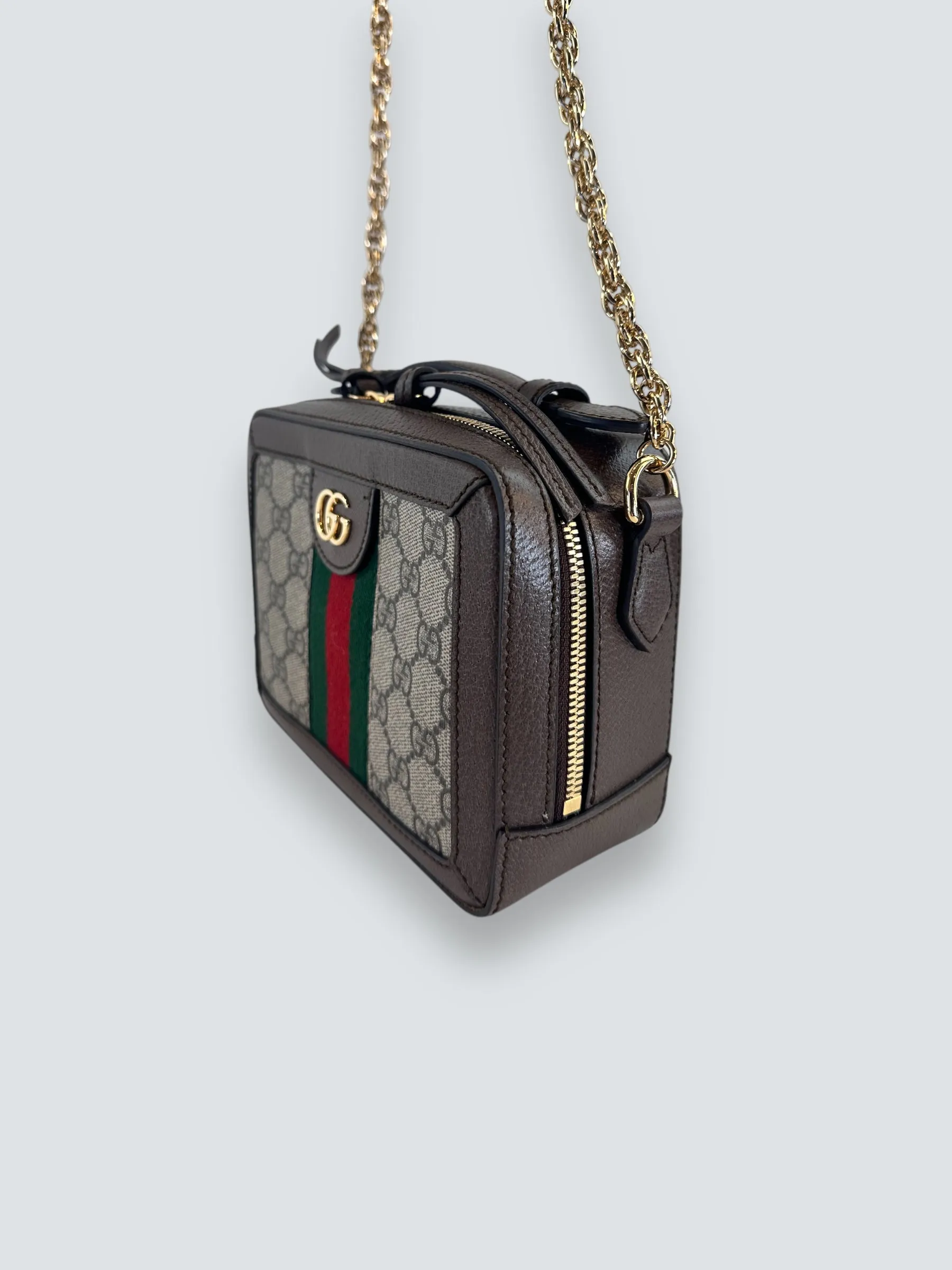 Gucci Monogram Canvas Ophidia GG Supreme Box Shoulder Bag