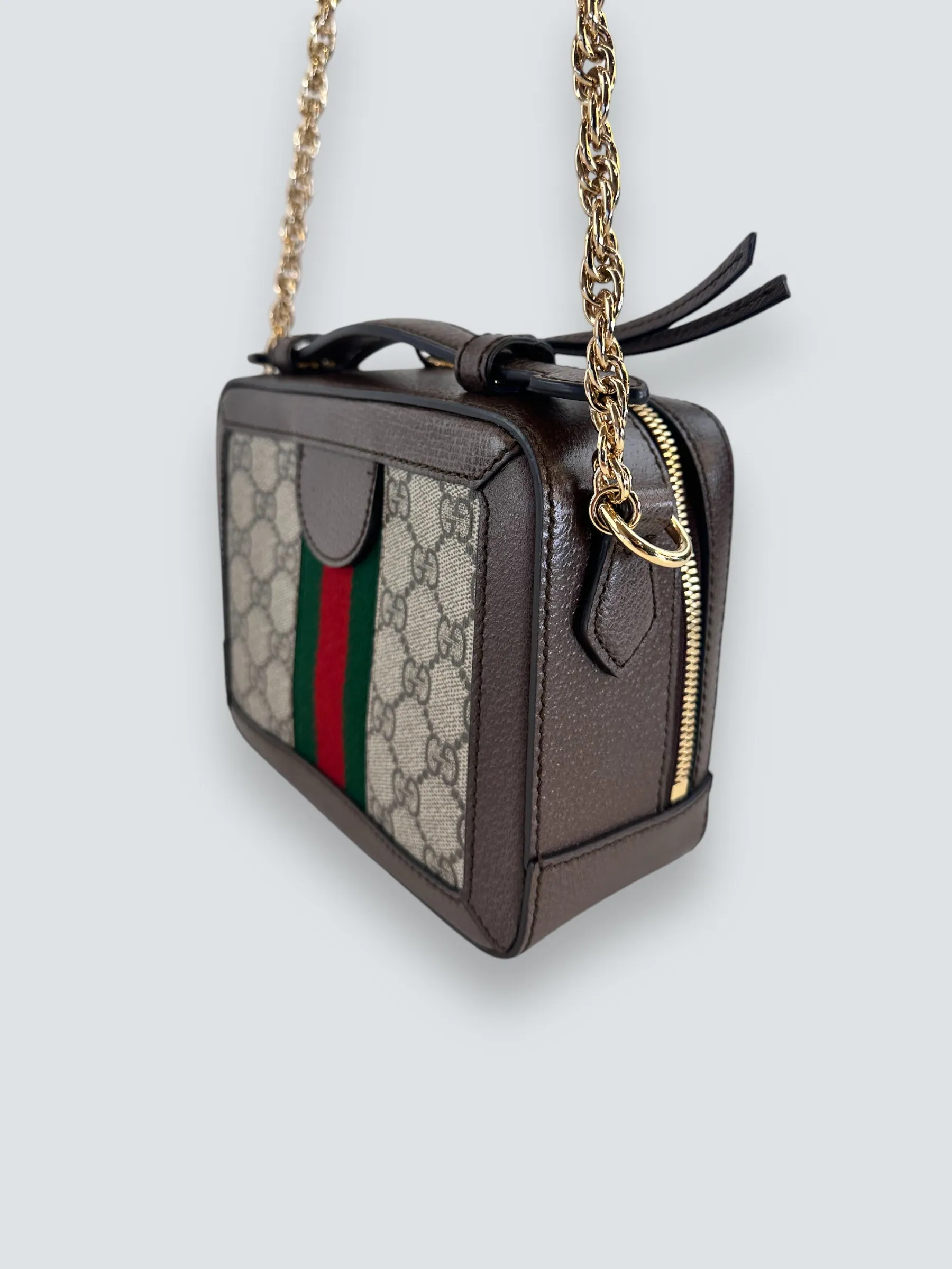 Gucci Monogram Canvas Ophidia GG Supreme Box Shoulder Bag
