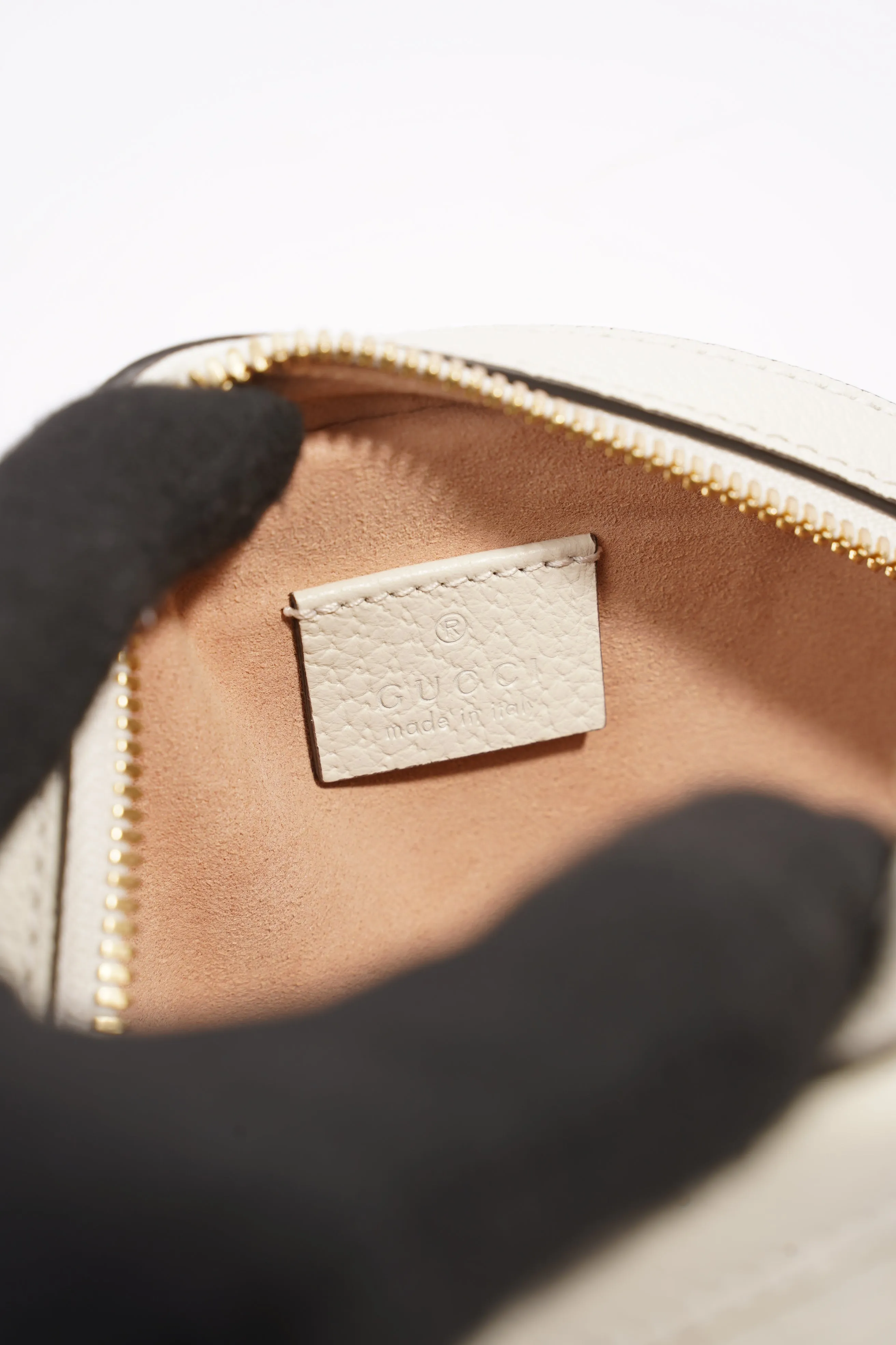 Gucci Ophidia GG Mini Round Shoulder Bag White / Blue / Red Leather
