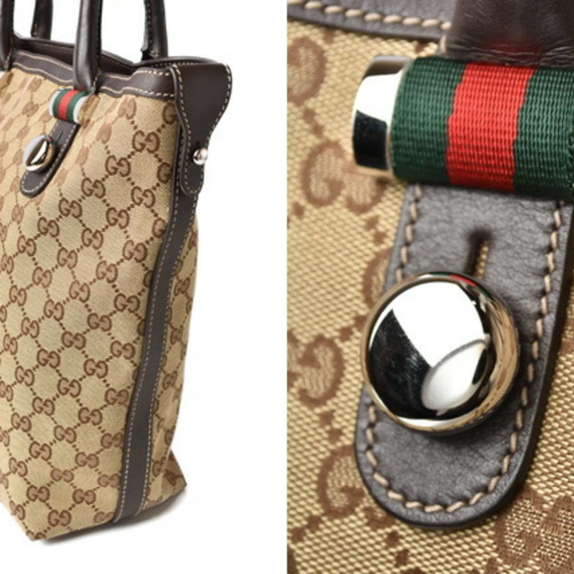 Gucci Tote Bag GUCCI Shoulder GG Brown Beige Sherry Line 232970
