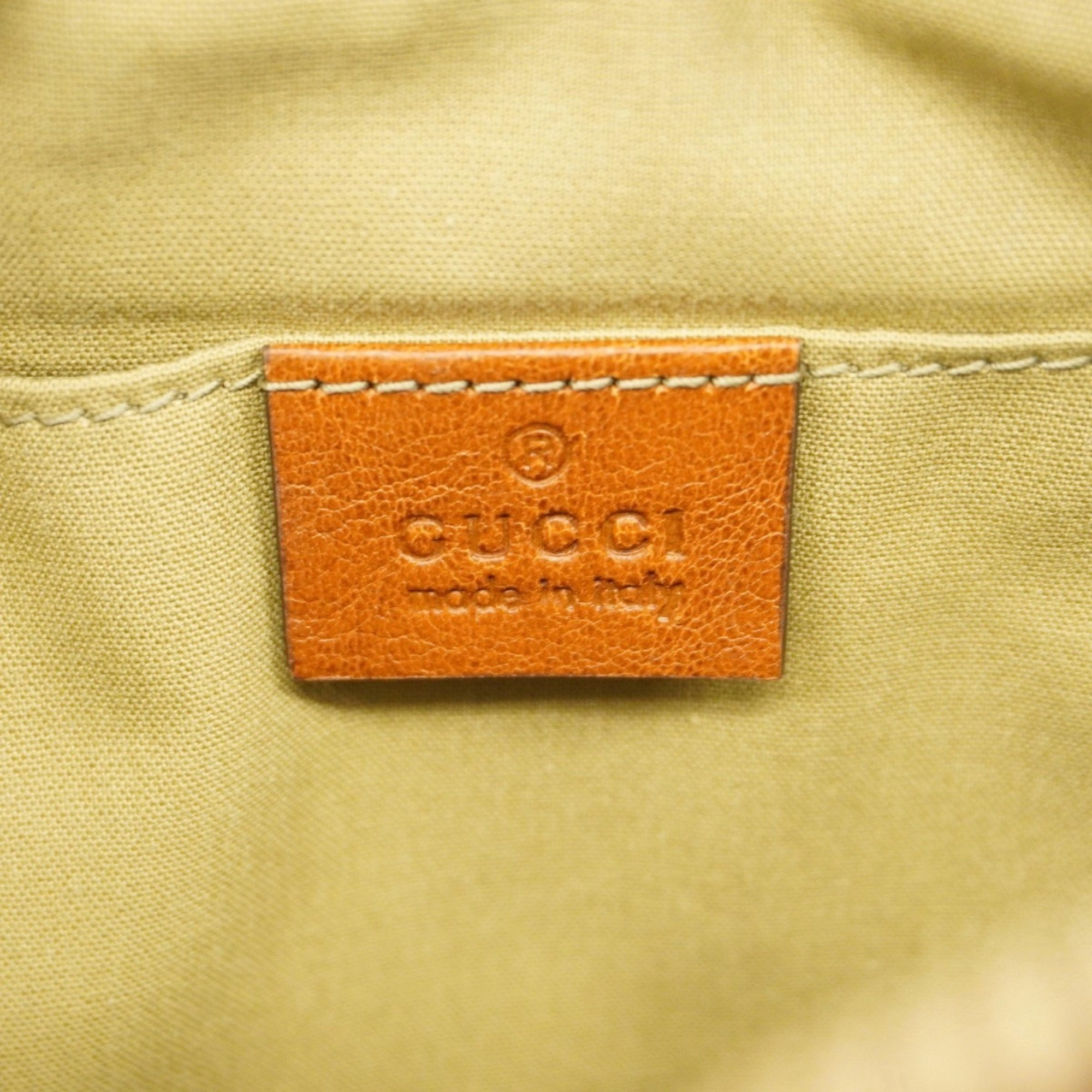 Gucci    Color Canvas Leather Shoulder Bag (Pre-Owned)