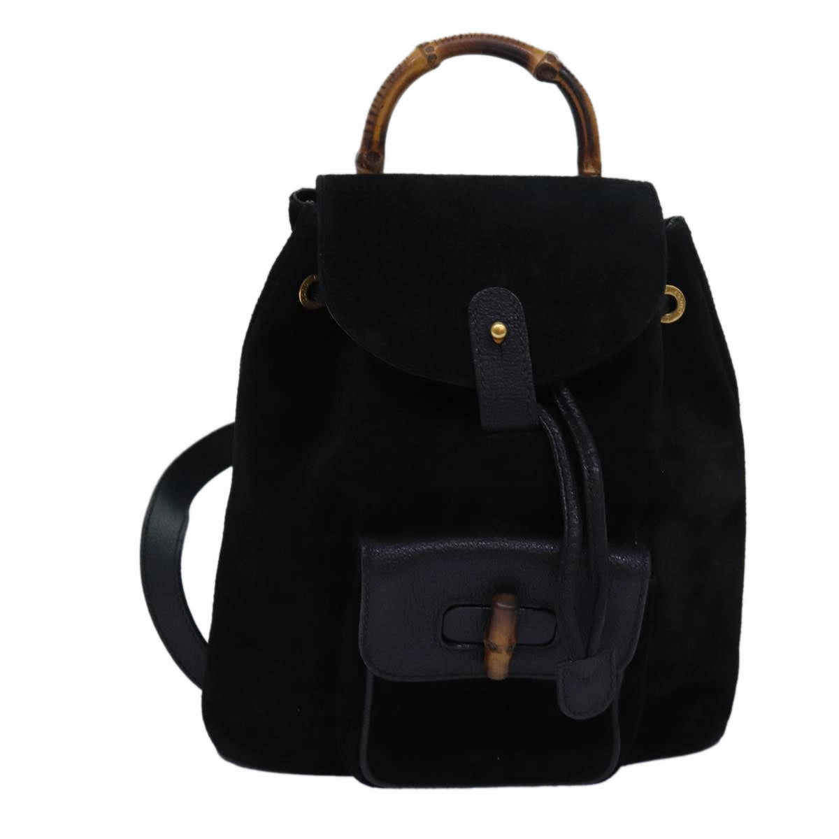 GUCCI Bamboo Backpack Suede Black 003 1956 0030  13819