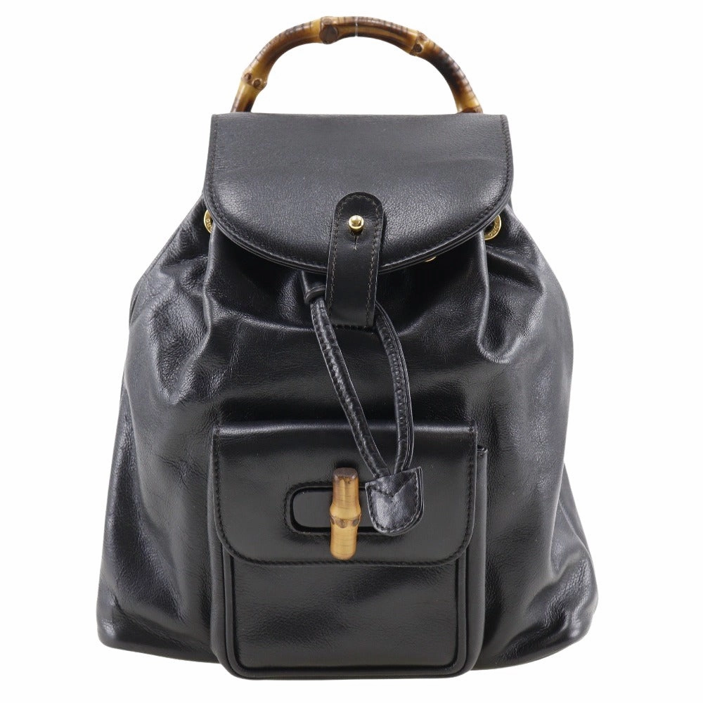 Gucci Bamboo  Leather Backpack Bag ()