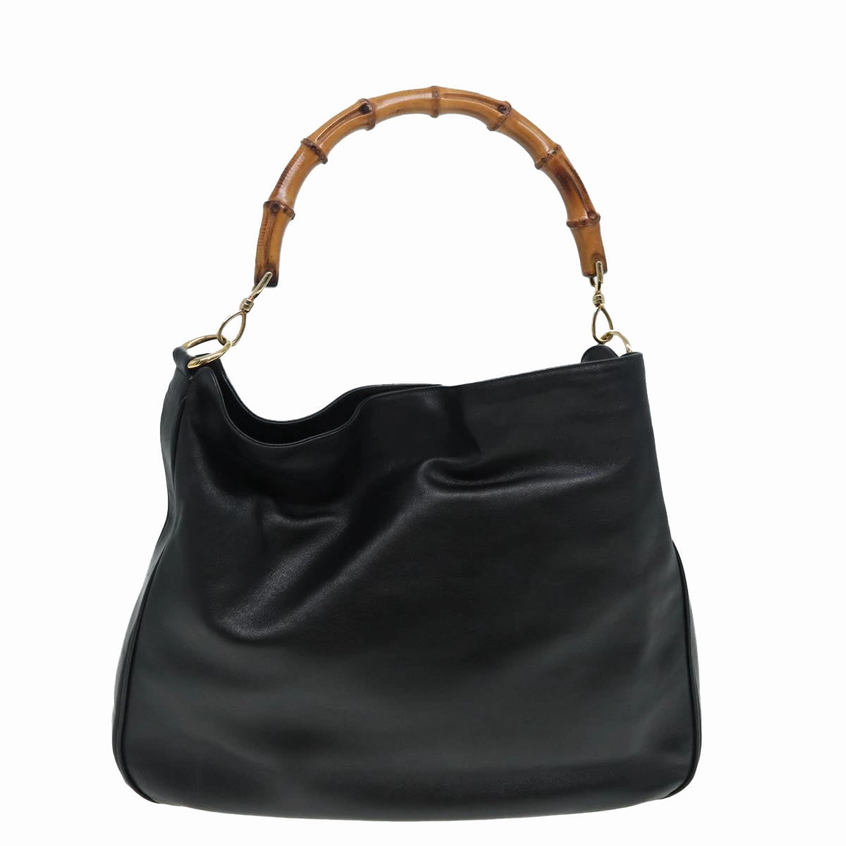 GUCCI Bamboo Shoulder Bag Leather 2way Black 001 0166 1577  84761