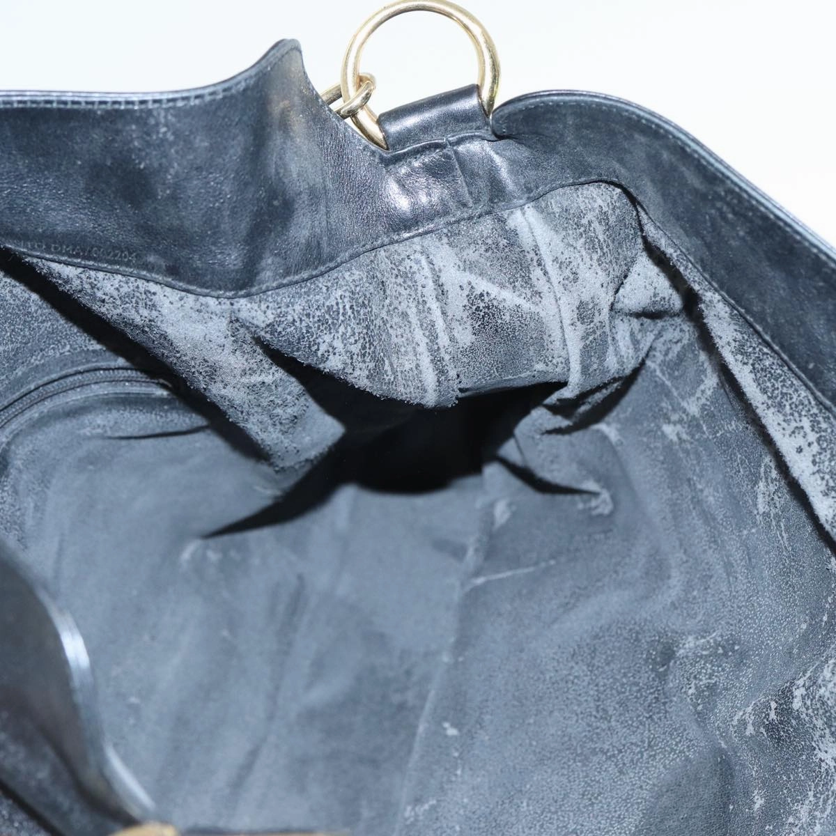 GUCCI Bamboo Shoulder Bag Leather 2way Black 001 0166 1577  84761