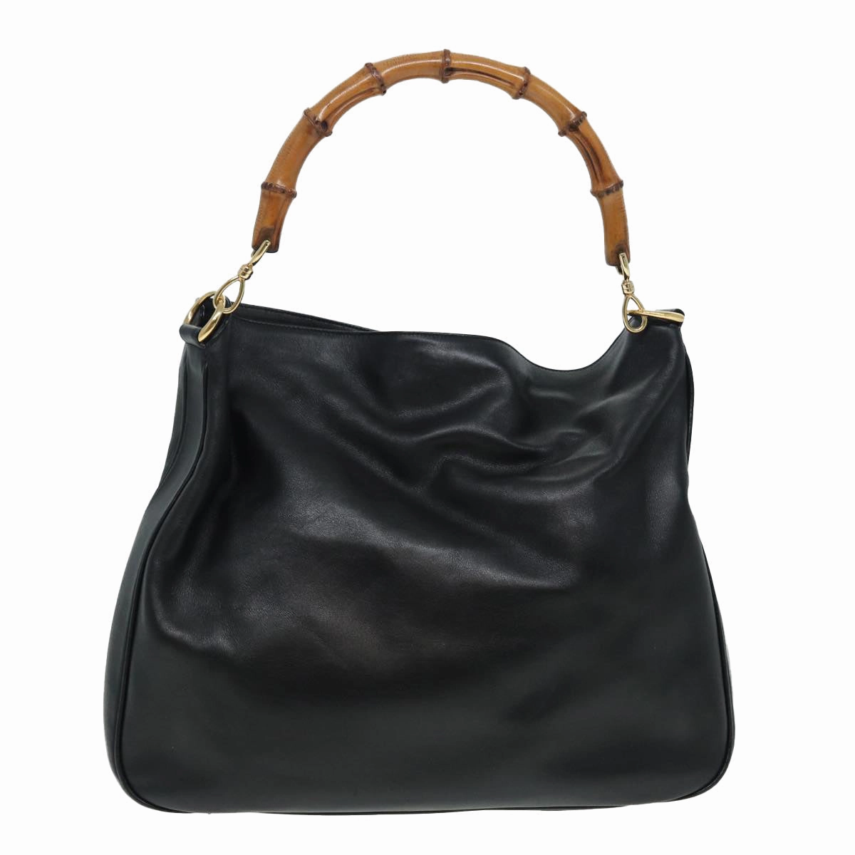 GUCCI Bamboo Shoulder Bag Leather 2way Black 001 0166 1577  84761