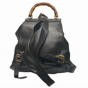 Gucci Black Bamboo Backpack ()