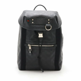 Gucci Black Rubber Leather Backpack ()