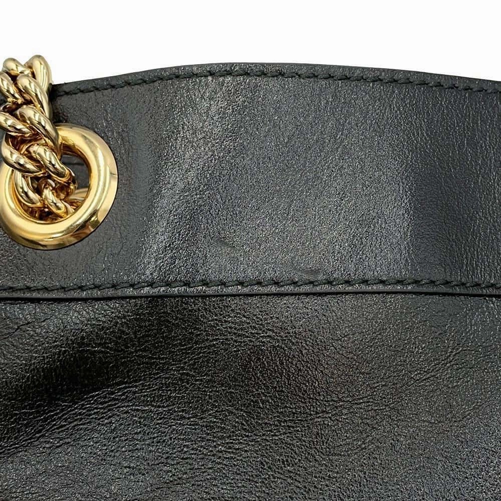 GUCCI Cherie Line Raja Tiger Head ChainShoulder Black537219 Leather