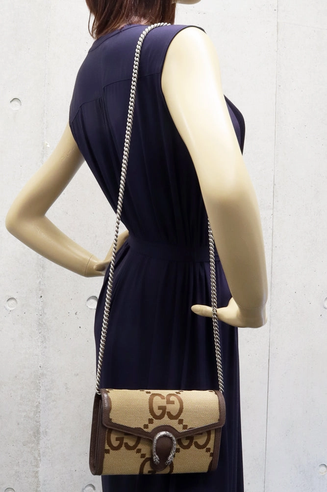 Gucci Dionysus Mini Chain Shoulder Bag Canvas Brown