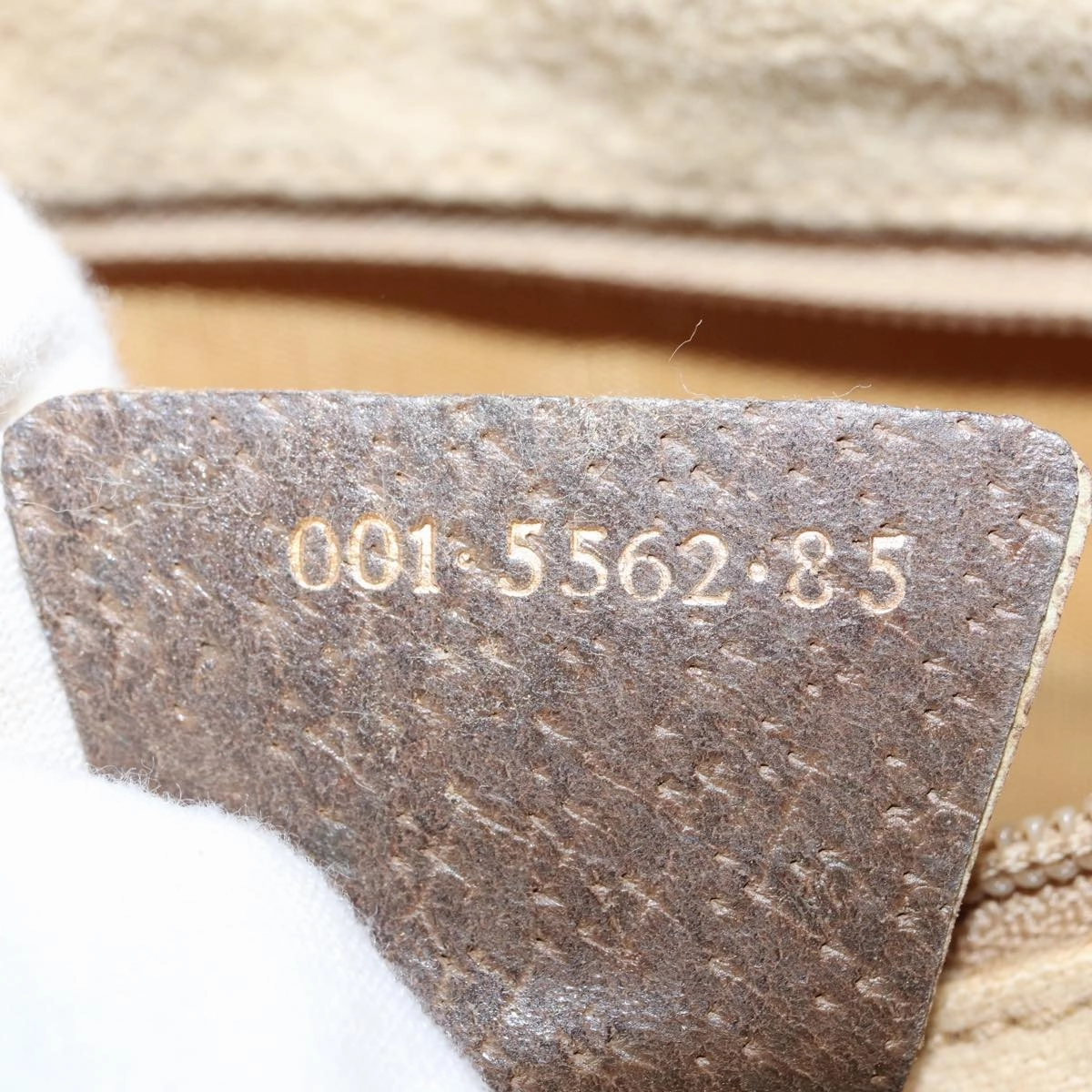 GUCCI GG Canvas Shoulder Bag PVC Leather Beige  fm3580