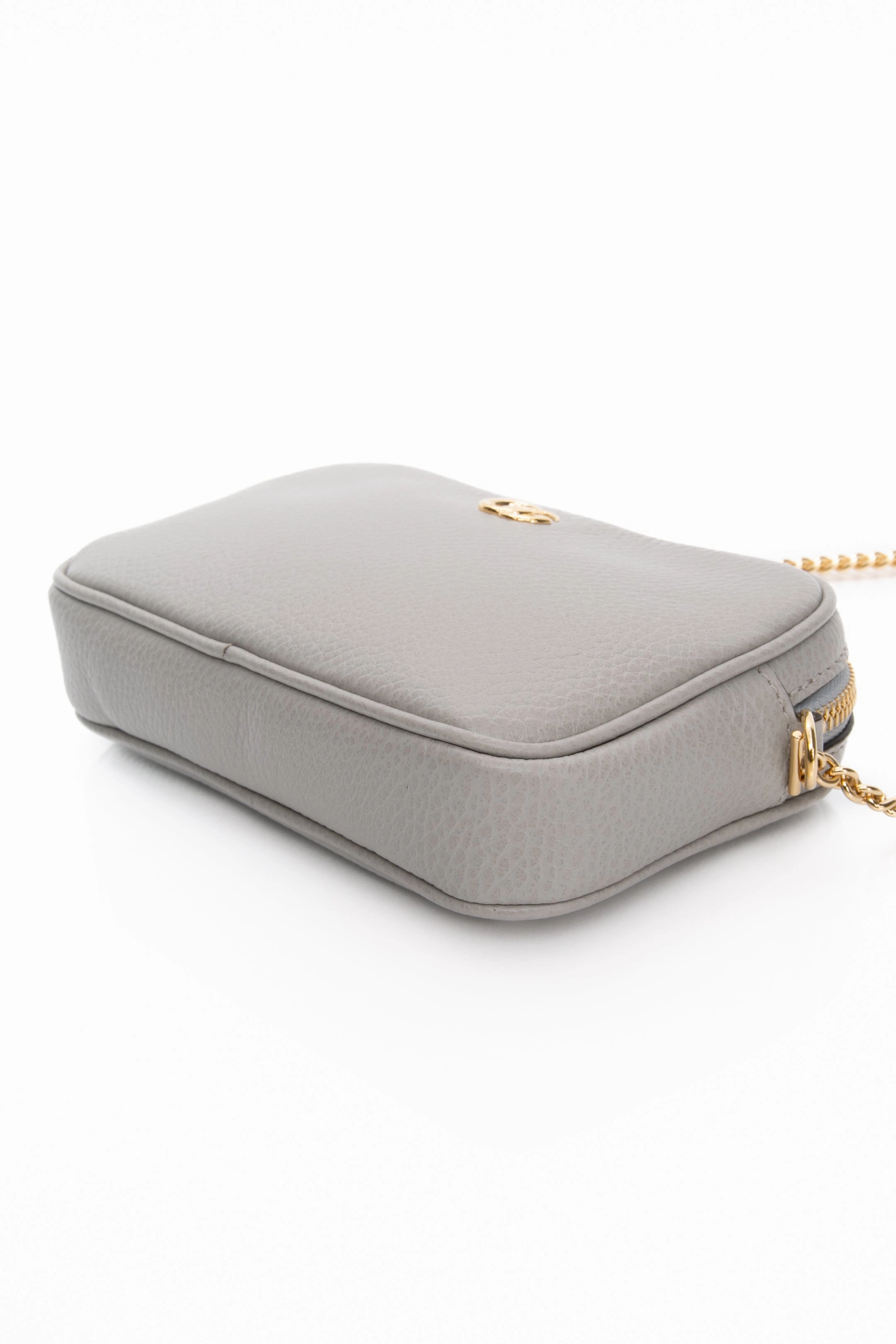 GUCCI GG Marmont Super Mini Grey Crossbody Bag