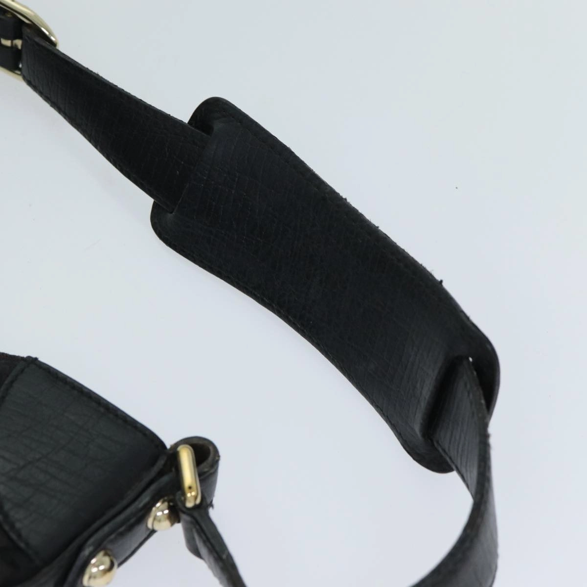 GUCCI GG Supreme Horsebit Shoulder Bag PVC Leather Black 137388  77823