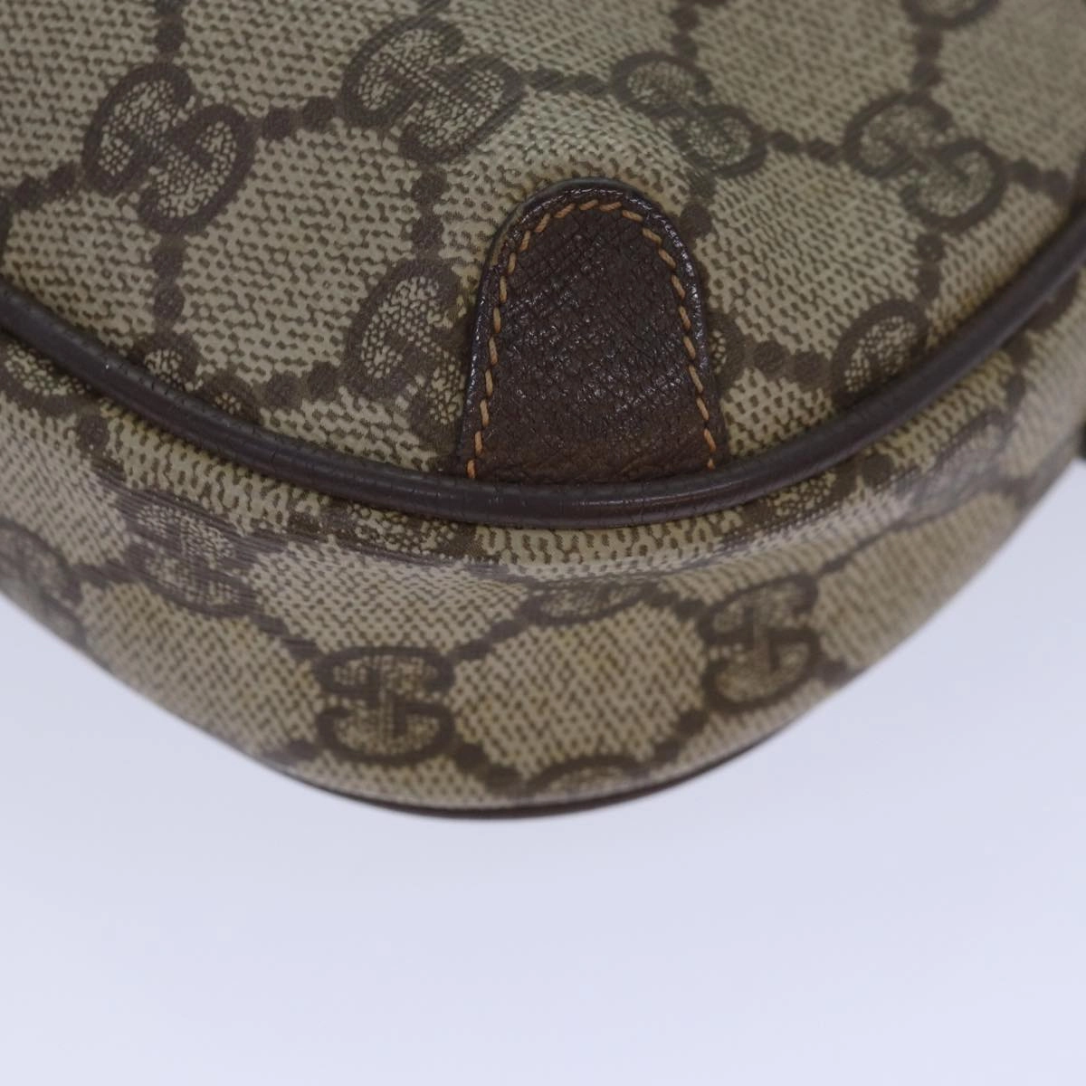 GUCCI GG Supreme Web Sherry Line Shoulder Bag PVC Beige 156 02 066  83926