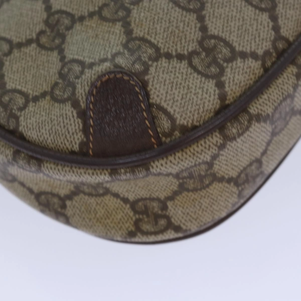 GUCCI GG Supreme Web Sherry Line Shoulder Bag PVC Beige 156 02 066  83926