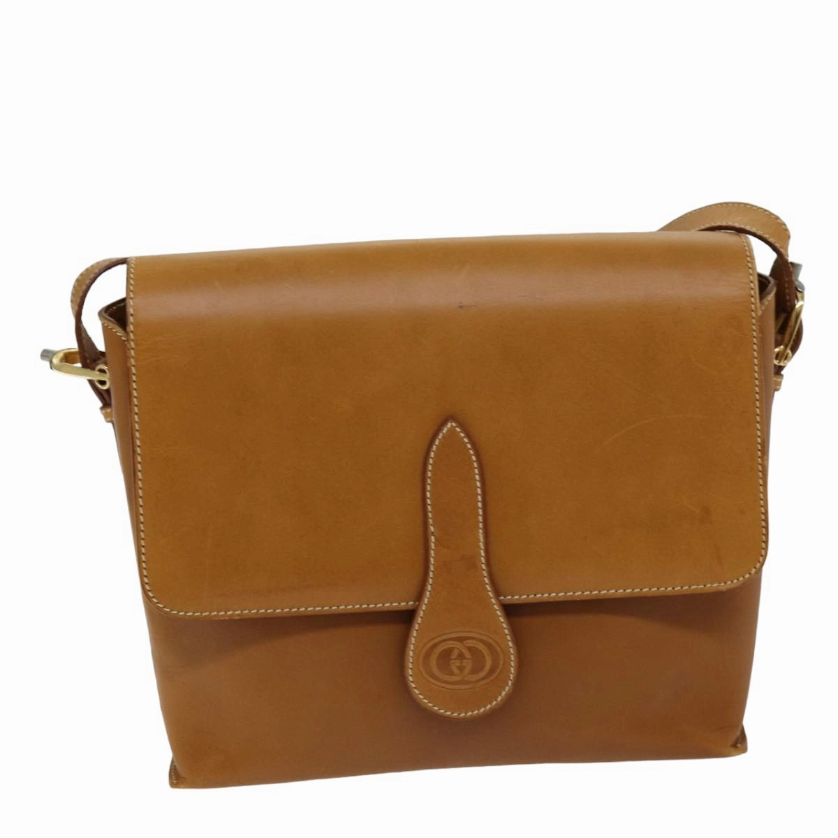GUCCI Shoulder Bag Leather Brown  75672