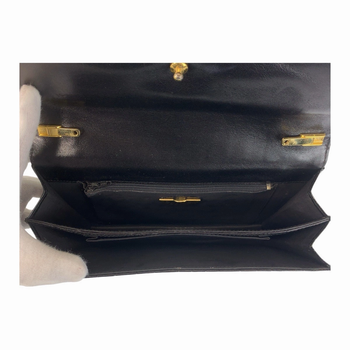 Gucci Vintage Black Crocodile 2WAY Shoulder Bag